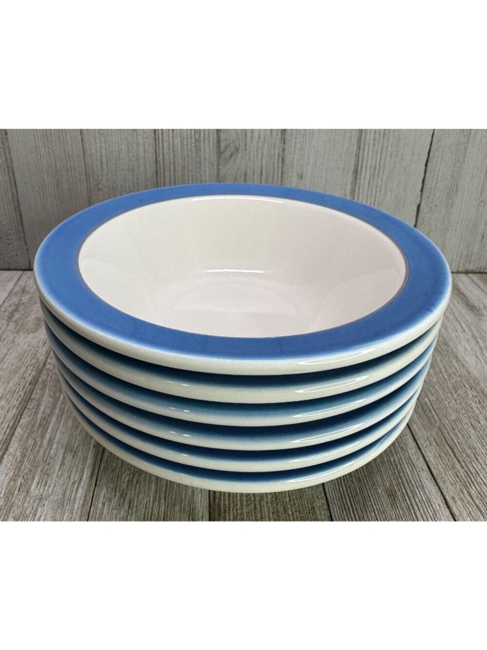 Vintage Homer Laughlin Amtrak Rail Dining Car Bowls Blue Band 6.5" DIA Set of 6